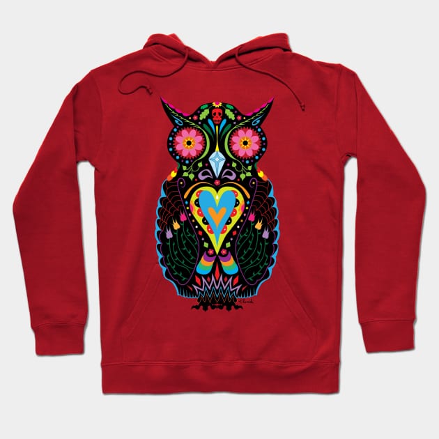 Day Of The Dead Owl Hoodie by PrettyGhoul
